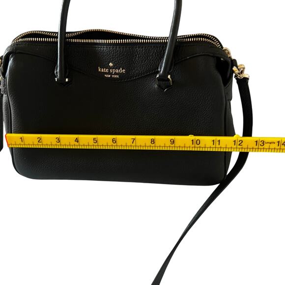 Kate Spade Mimi Satchel Pebbled Leather Black Classic Minimalist Timeless - Picture 12 of 14
